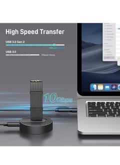 FIDECO USB To M.2 NVME SSD Docking Station, USB 3.2 Gen 2 SSD Enclosure Adapter, High Speed Data Transfer Tool-free NVME Reader Compatible With Windows, Mac OS, And Linux, (1Pc)  - Image 2