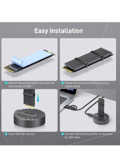FIDECO USB To M.2 NVME SSD Docking Station, USB 3.2 Gen 2 SSD Enclosure Adapter, High Speed Data Transfer Tool-free NVME Reader Compatible With Windows, Mac OS, And Linux, (1Pc)  - Image 4