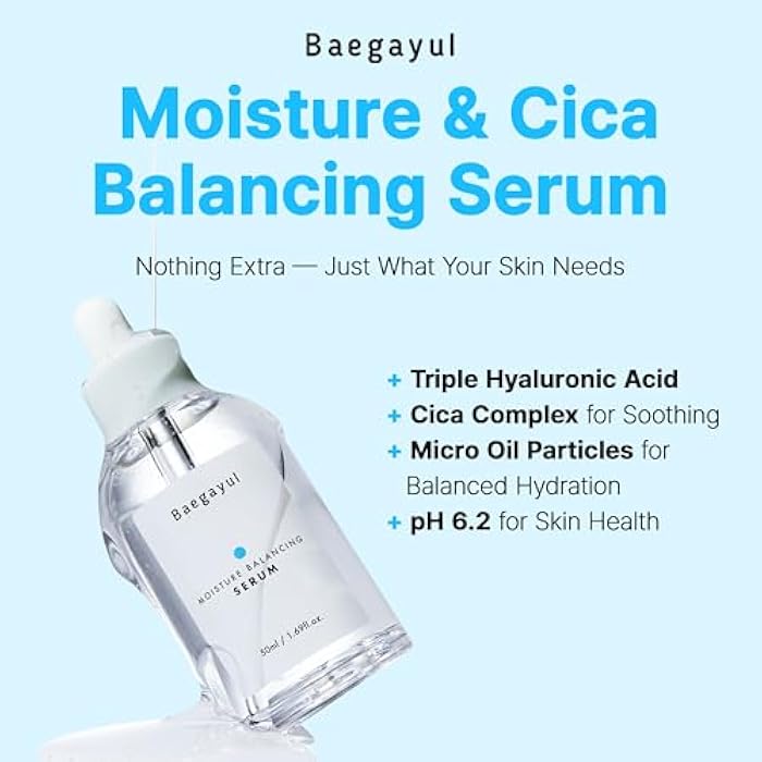 Baegayul Balancing Hyaluronic Acid Serum for Face - Korean Facial Serum with Hyaluronics Acid & Korean Yuzu, Cica Herbal Extract, Deep Hydration, Fast-Absorbing, Glass Skin Glow 50ml [1.69 fl oz] - Image 2