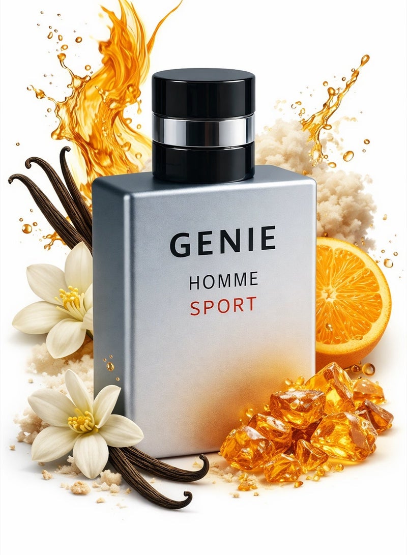 Genie Collection Homme Sport No. 1014 EDP | Long Lasting Men’s Perfume | Fresh, Sporty & Sophisticated Fragrance for Men, 25ml - Image 1