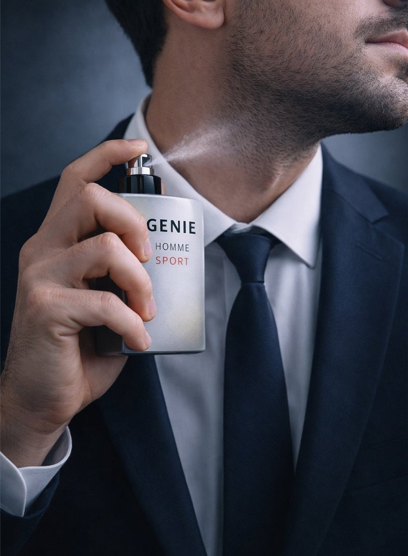 Genie Collection Homme Sport No. 1014 EDP | Long Lasting Men’s Perfume | Fresh, Sporty & Sophisticated Fragrance for Men, 25ml - Image 3