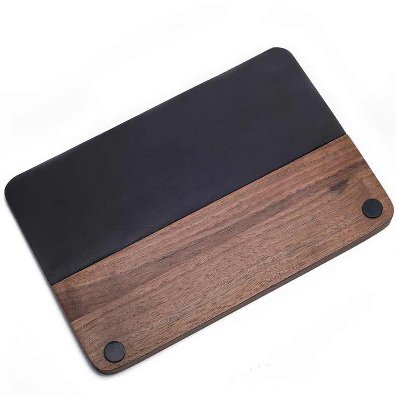 KNODOS 54mm Tamping Mat For Breville Espresso Machine Accessories Walnut & Leather Tamp Station Organizer with Multi-Slot Design for Espresso Tools Tamper, Distributor, Funnel & Puck Screens - Image 3