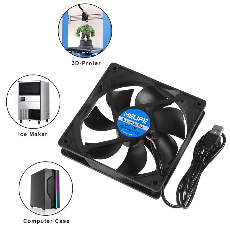 MELIFE 2Pcs 5V USB Cooling Fan Cooler PC Computer Case Router Settop Box Cooler Fan - Image 4