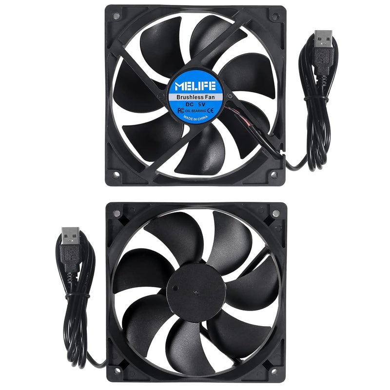 MELIFE 2Pcs 5V USB Cooling Fan Cooler PC Computer Case Router Settop Box Cooler Fan - Image 5