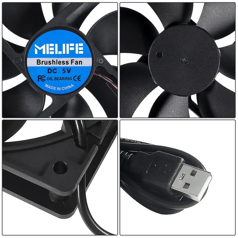 MELIFE 2Pcs 5V USB Cooling Fan Cooler PC Computer Case Router Settop Box Cooler Fan - Image 3