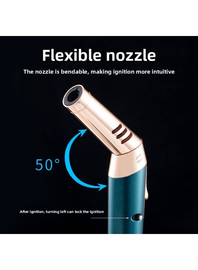 360-degree windproof torch lighter, gas lighter, charcoal lighter, adjustable flame, refillable metal lighter (butane not included) - Image 3