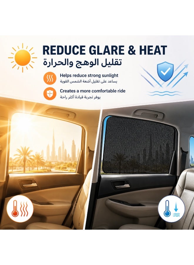 2 Pcs Car Window Sun Shade, Universal Side Curtain for Car, UV Protection Sunshade for Side  Windows - Image 2