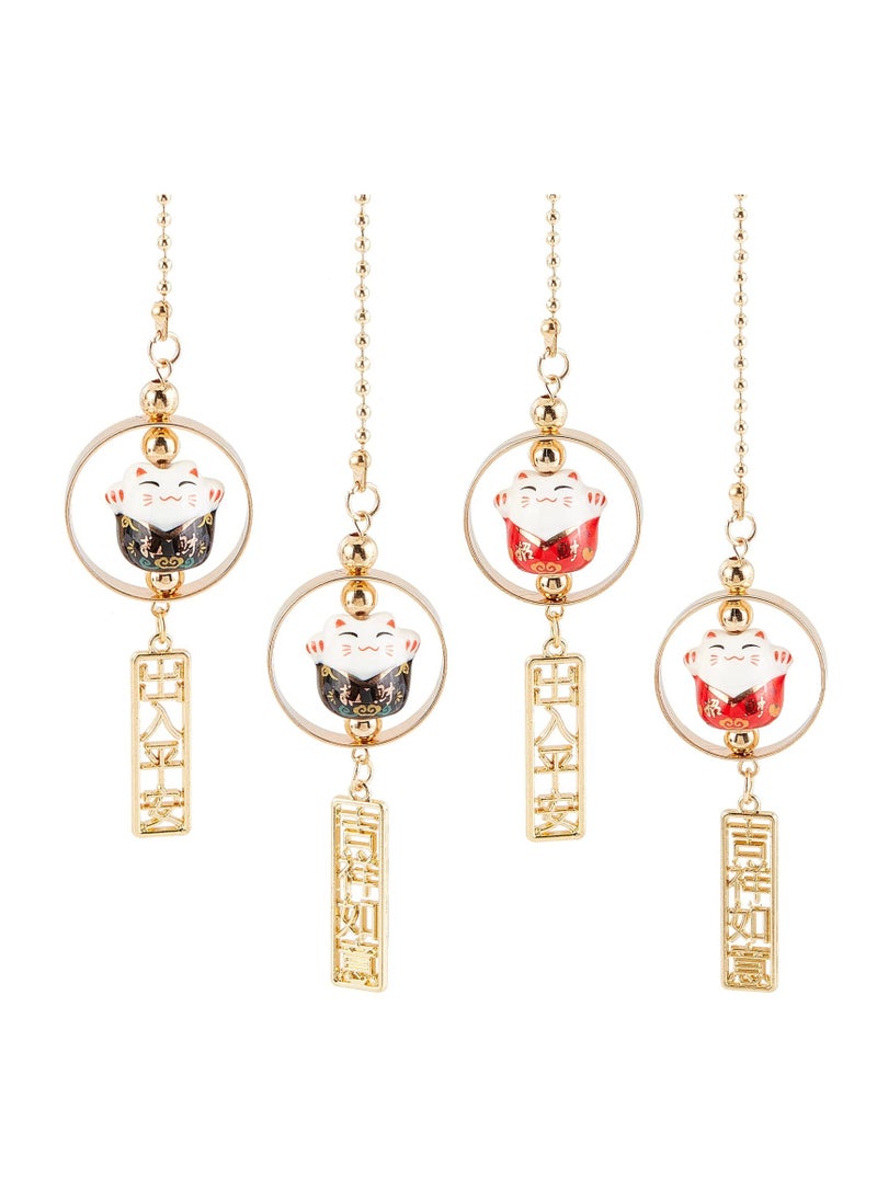2Pcs Lucky Cat Car Pendant for Rearview Mirror, Charming Auto Decoration in 2 Colors, Perfect for Car Accessories - Image 1