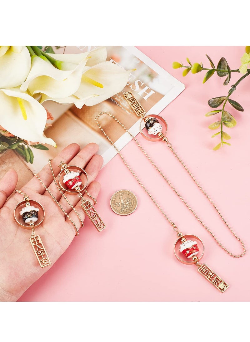2Pcs Lucky Cat Car Pendant for Rearview Mirror, Charming Auto Decoration in 2 Colors, Perfect for Car Accessories - Image 3