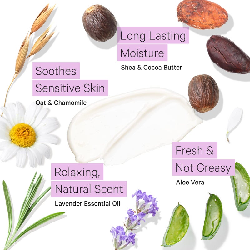 Tree to Tub Lavender Shea Butter Body Lotion for Dry Skin - Moisturizing Sensitive Skin Lotion for Women & Men, Vegan Body Moisturizer w/Organic Aloe Vera, Cocoa Butter, All Natural Colloidal Oatmeal - Image 3