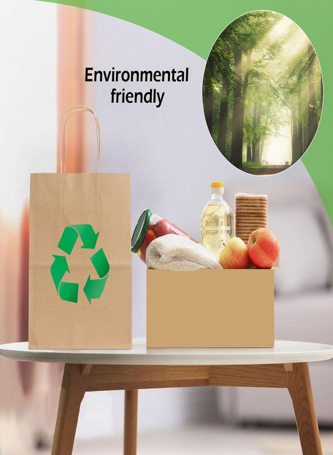 Joybe 100 Pack 8x4.75x10 Inch Medium Brown Paper Bags with Handles Bulk, Joybe Kraft Paper Gift Bags for Birthday Party Favors Grocery Retail Shopping Business Goody Craft Blank Sacks (Plain Natural 100pcs) - Image 4