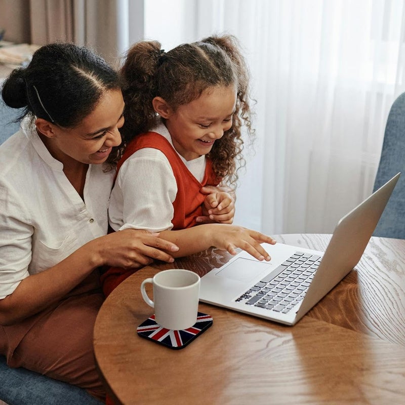 3dRose British Flag - Red White Blue Union Jack Great Britain United Kingdom UK England English Souvenir Gb - Soft Coasters, Set of 8 (CST_159852_2) - Image 2