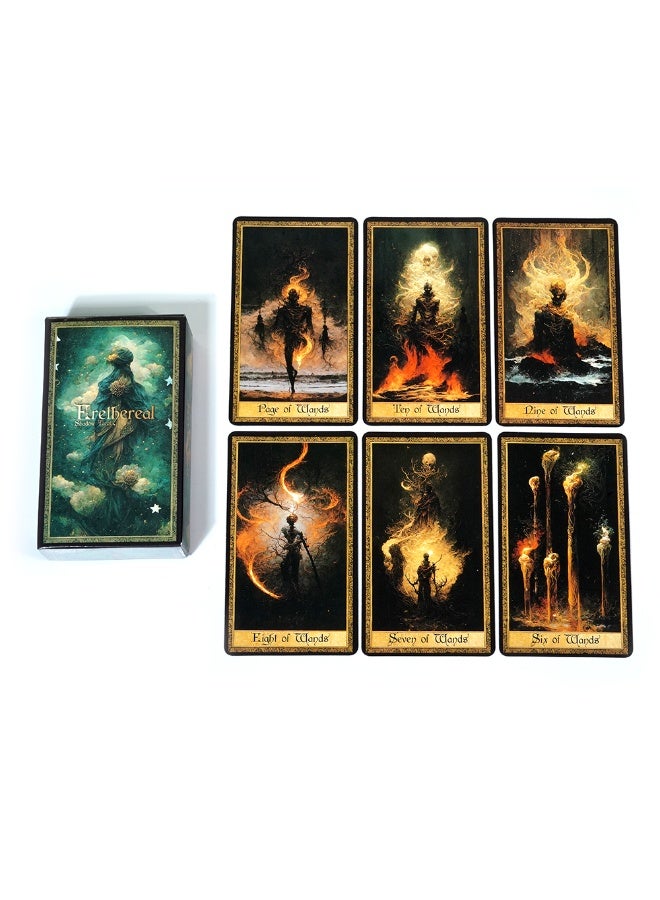 NIBEMINENT Shadow Work Tarot Deck Set - Beautiful antique tarot cards from the 19th century Gothic witch mystic box - 78 cards - Image 2