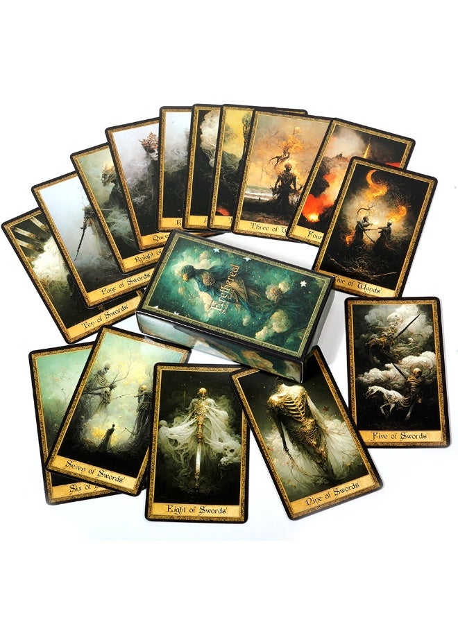 NIBEMINENT Shadow Work Tarot Deck Set - Beautiful antique tarot cards from the 19th century Gothic witch mystic box - 78 cards - Image 3