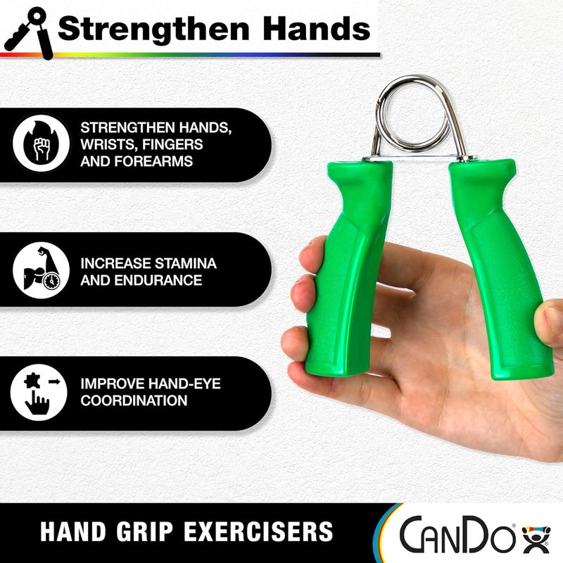 CanDo Hand Grip Exerciser Pair - Yellow, X-Light (3 lb) for Hand Strengthening and Rehabilitation - Image 2