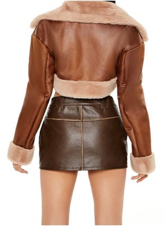FOREVER 21 Faux Fur-Trim Cropped Moto Jacket  - Image 3