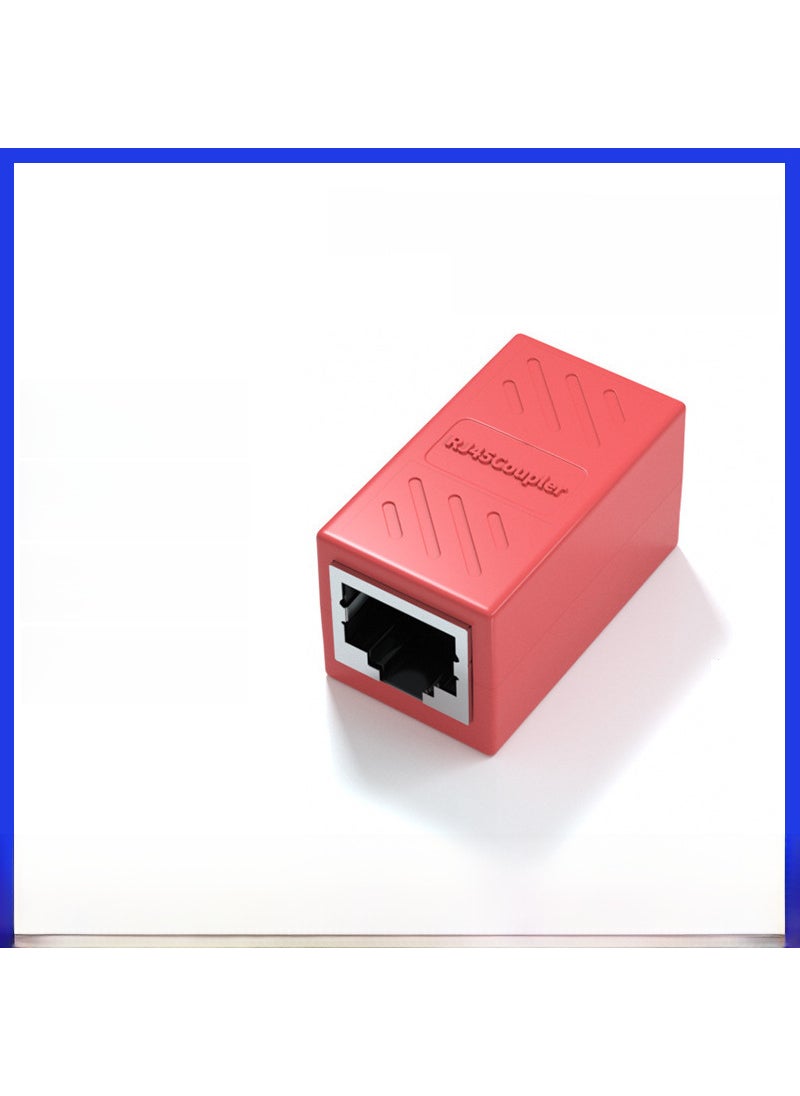 Generic Gigabit RJ45 Splitter Adapter 1-to-2 Connector Network pass-through head red 