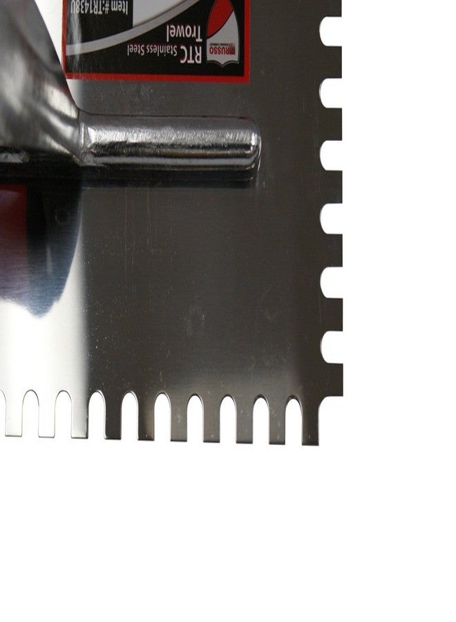 RTC 1/4 x 3/8" U Notch Stainless Steel Trowel - Image 2