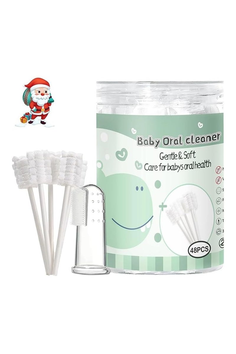 42PCS Toothbrush – Disposable Newborn Tongue Cleaner & Gum Cleaning Gauze, Oral Hygiene Care for 0-36 Months Baby - Image 1