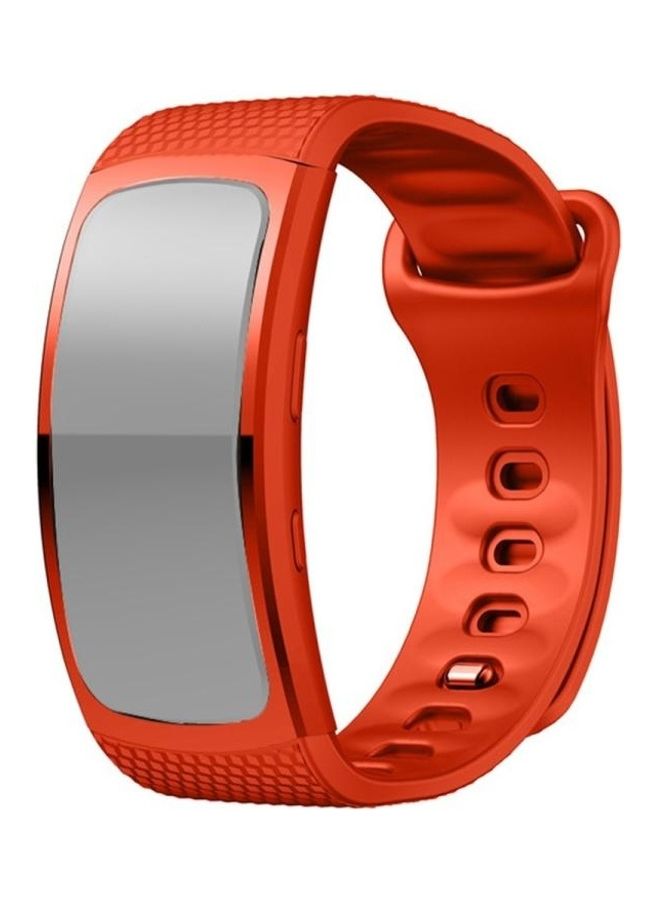 NIBEMINENT Silicone Replacement Strap For Samsung Gear Fit2 Pro Orange - Image 1