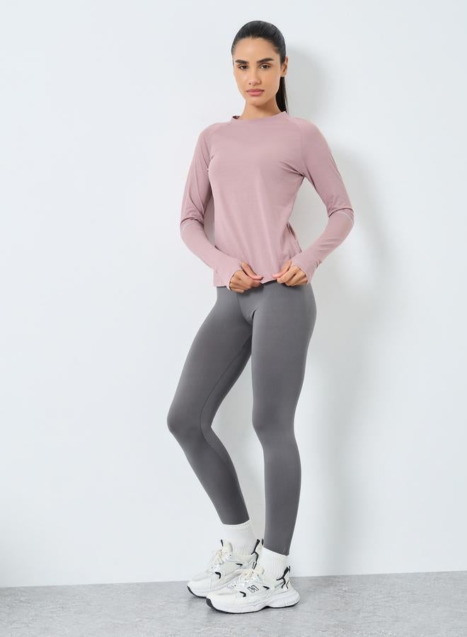 ستايلي اكتيف بلوزة ميلانج بتفاصيل عاكسة - Image 2