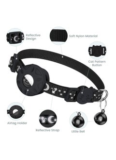 KASTWAVE Cat Collar for Airtag, Refective Collar for Cat with Safety Buckle and Waterproof for Air Tag Holder in 3/8" Width, Cat Collar Compatible with Apple Airtag for Cat Dog Kitten Puppy  - Image 3