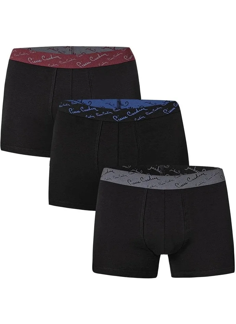 بيير كاردان Men's 3-Pack Stretch Boxer Black