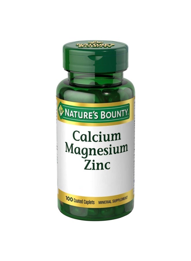 Nature’s Bounty Calcium Magnesium Zinc with Vitamin D3 – 100 Coated Caplets | Bone & Immune Support Supplement