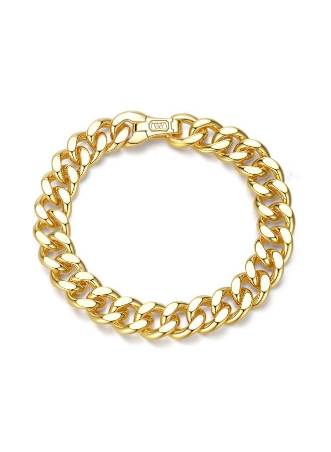 Bumblebee Cuban Link Bracelet for Men and Women,14K Gold Plated 12mm Chunky Miami Cuban Chain Bracelets,Hypoallergenic,Streetwear Hip Hop,Gift for Birthday Size 6.8-8.1 inch, one-size, Eco-Friendly - Image 1