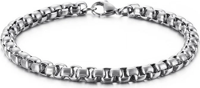 Chavin 5Mm. 21 cm. Gray Steel Men's Bracelet ER33-5