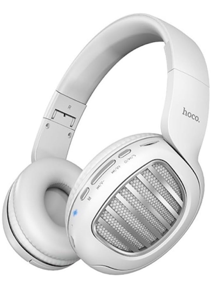 Hoco W23 - Brilliant Sound Bluetooth Headphones, Bluetooth V5.0, Use Time: Up To 8 Hours, Standby Time: Up To 200 Hours, Support TF Card & AUX Mode, Compatible Mobile Phones And Tablets - White. - Image 1