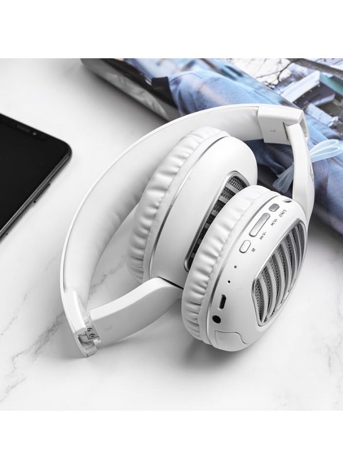 Hoco W23 - Brilliant Sound Bluetooth Headphones, Bluetooth V5.0, Use Time: Up To 8 Hours, Standby Time: Up To 200 Hours, Support TF Card & AUX Mode, Compatible Mobile Phones And Tablets - White. - Image 3