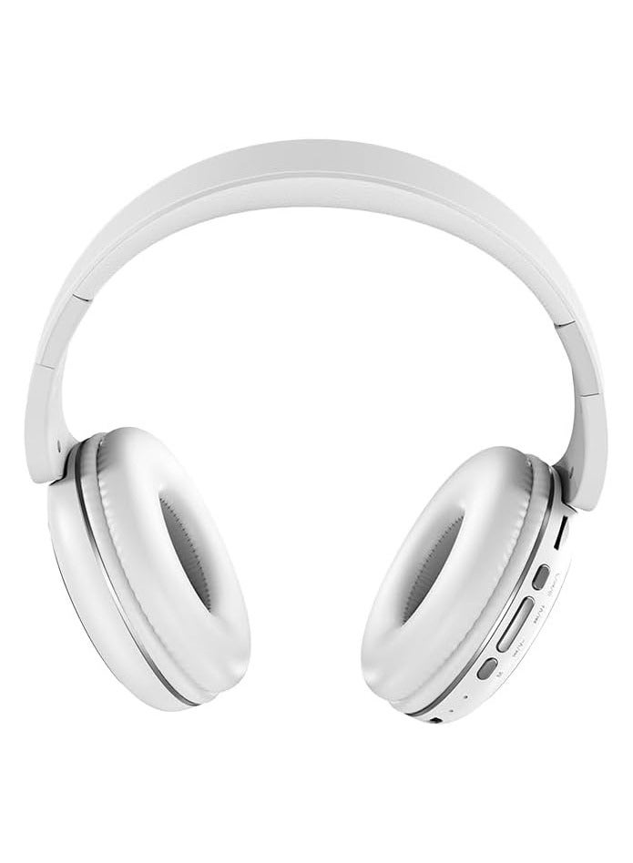 Hoco W23 - Brilliant Sound Bluetooth Headphones, Bluetooth V5.0, Use Time: Up To 8 Hours, Standby Time: Up To 200 Hours, Support TF Card & AUX Mode, Compatible Mobile Phones And Tablets - White. - Image 5