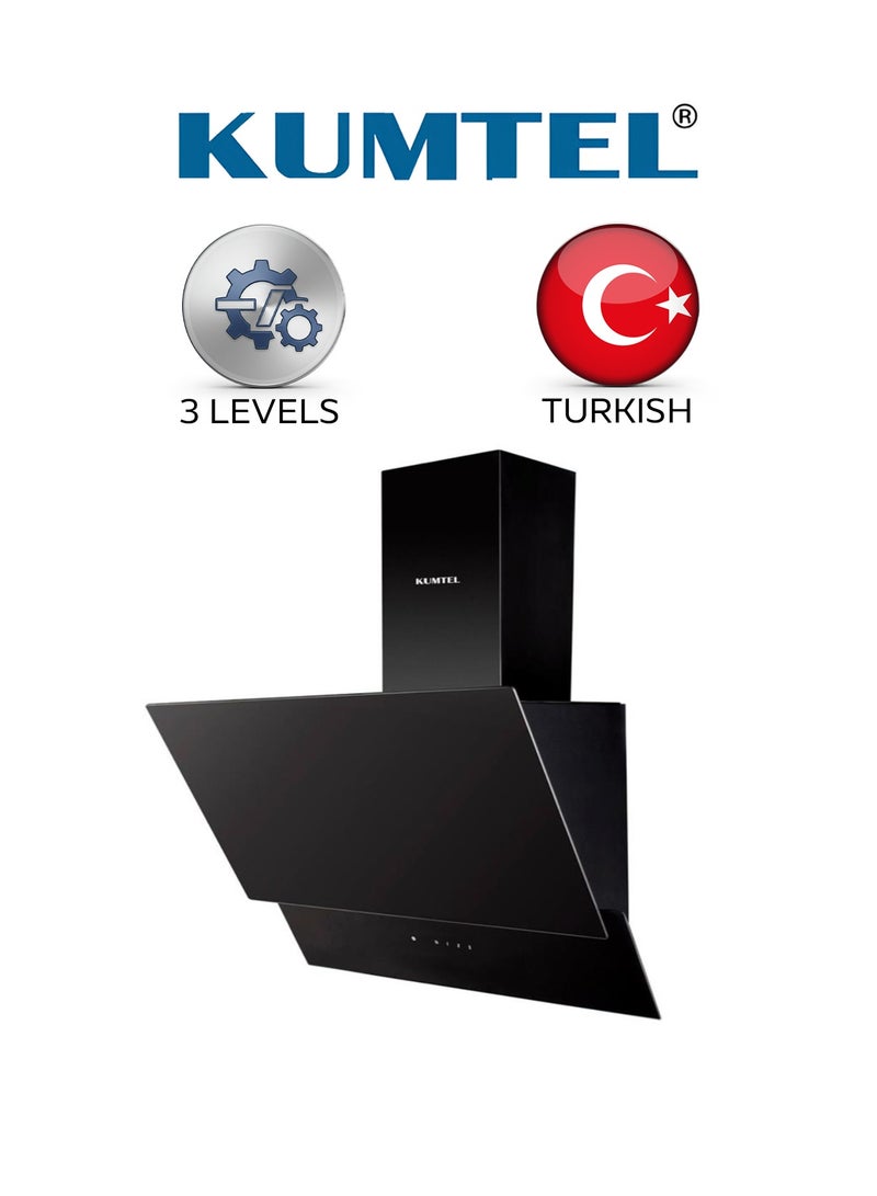 كومتيل شفاط بلت ان - زجاجي - اسود - 60 سم - مع تحكم لمس - 140 واط - بقوة شفط 650 متر مکعب - 3 سرعات - DA6-835-B - Image 1