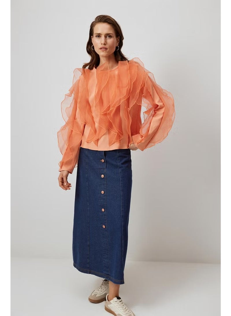 Touche Flounce Crepe Tunic - Image 2