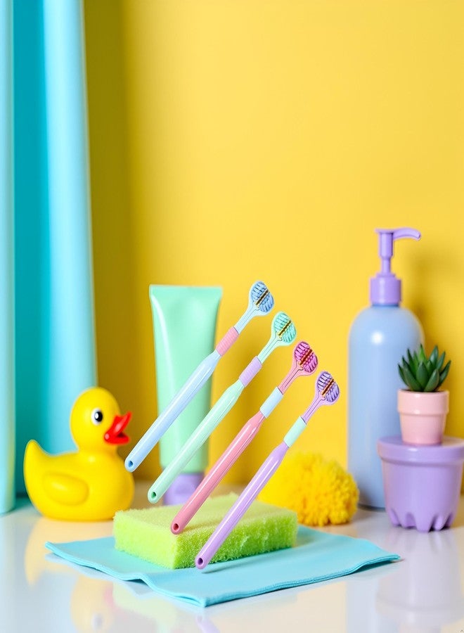 GOUDOGEDC 4 Pcs Random Color Three-Sided Toothbrush Soft Hair Toothbrush, Effective Wrap-Around Design Toothbrushes Accessories Oral Care for Adults and Children - Image 3