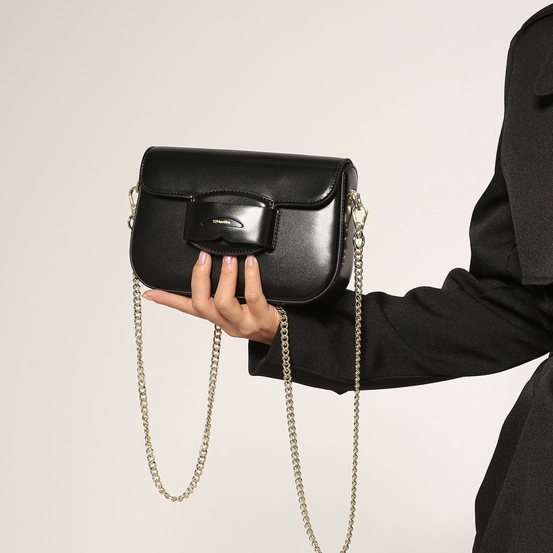 Advanced Sense Brown Saddle Tofu Small Square Bag Vintage All-Match One-Shoulder Underarm Bag Chain Crossbody Bag - Image 4