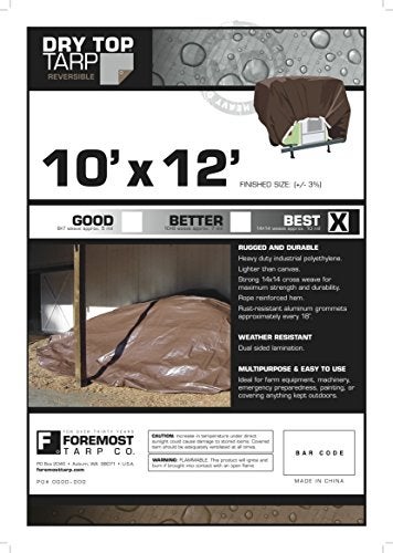 Dry Top 10x12 Multi-Purpose Silver/Brown Heavy Duty DRY TOP Poly Tarp (10'x12') - Image 4