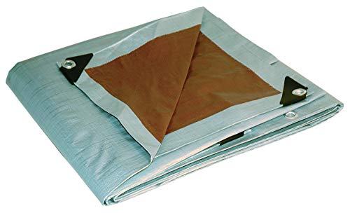 Dry Top 10x12 Multi-Purpose Silver/Brown Heavy Duty DRY TOP Poly Tarp (10'x12') - Image 1