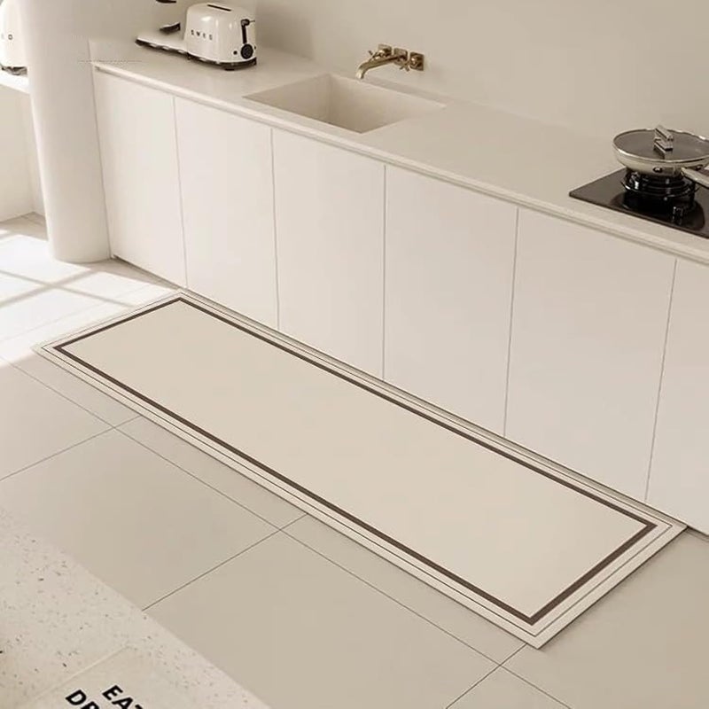 Xlot 2 Pcs Kitchen Rug,Leather Non Slip Kitchen Rugs Washable, Absorbent Runner Mat for Floor Kitchen Mats for in Front of Sink, Door, Laundry, Entryway, Hallway15.7"x23.6"+15.7"x47.2" (smooth) - Image 4