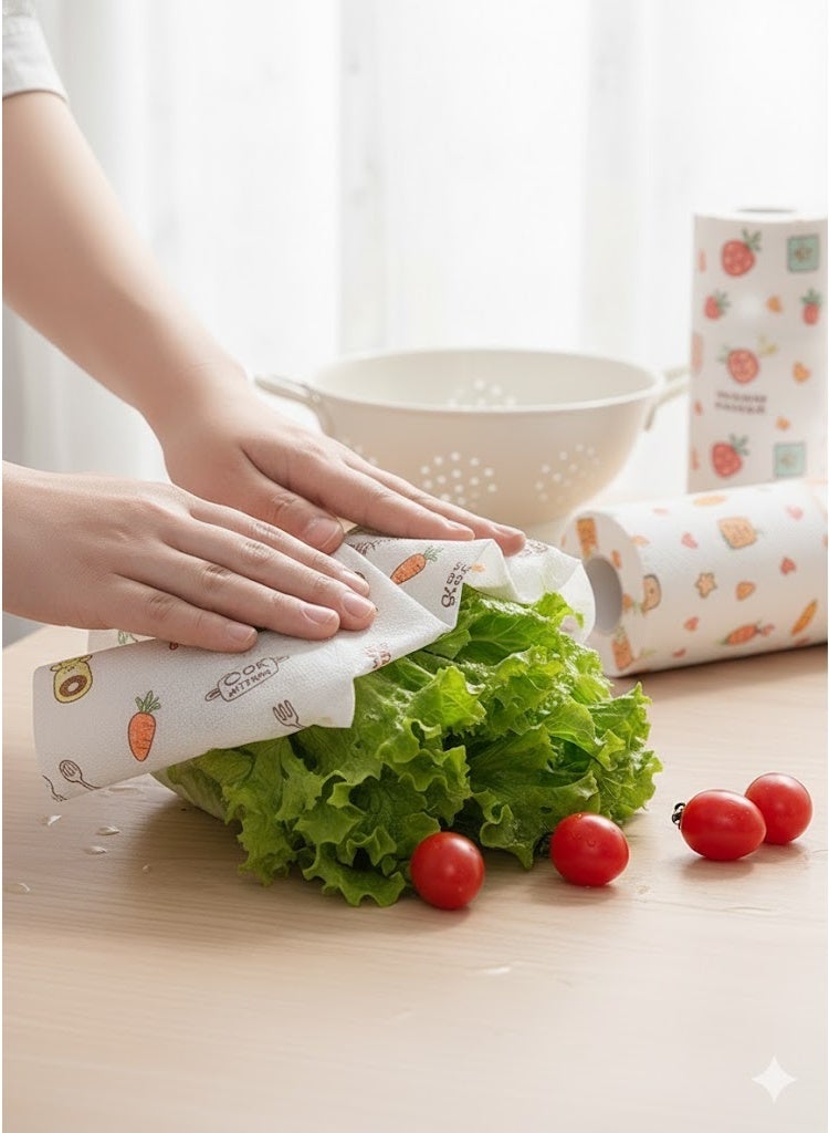 دونيسو رول مناديل مطبخ ورقية متعددة الطبقات بنقوش بسيطة وأنيقة – جودة عالية وامتصاص فائق لتجفيف الأواني والأسطح بسهولة وتصفيه الزيت ولاستخدامات متعدده في المطبخ، طبقات سميكة وملمس ناعم للاستخدام اليومي، تصميم عملي يضيف لمسة جمال وأناقة لكل مطبخ عصري - متعدده الاشكال - Image 1