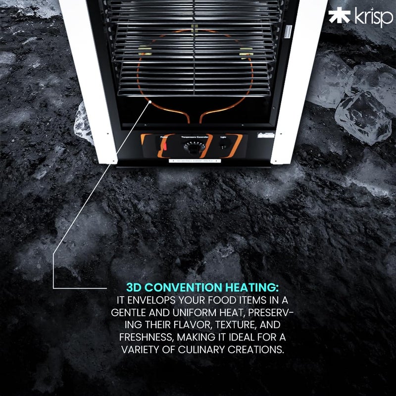 KRISP KRISP 800W 75-Liter Food Display Warmer | 4 Layers | Commercial Catering Hot Box | Keep Your Pizza, Pastries, Patties, and More Warm | Stylish Black-Grey Design | 1-Year Warranty  - Image 4