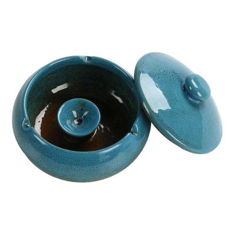 Ceramic Ashtray with Lid Vintage Chinese Style for Indoor and Outdoor Use - Image 2