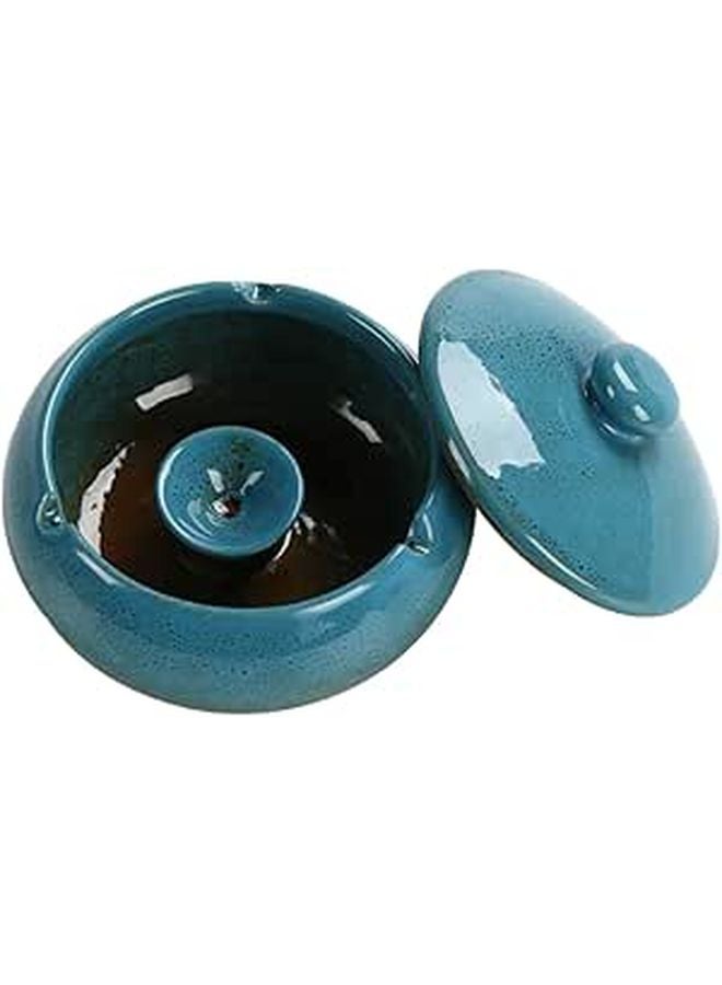 Ceramic Ashtray with Lid Vintage Chinese Style for Indoor and Outdoor Use - Image 1