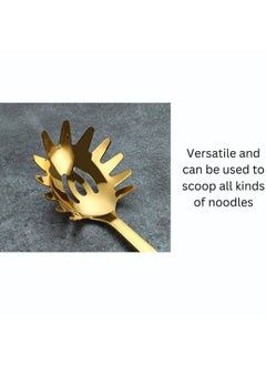 Happy Home Stainless Steel Spaghetti Serving Spoon25Cm-Gold  - Image 3