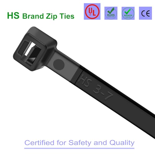 HS Extra Long Heavy Duty Zip Tie Straps (50 Pack) Thick 0.35 Inch Plastic Duct Zip Ties Heavy Duty 200 Pounds,Black Large Zip Ties 36 Inch for HVAC,Travel,Packaging,Vessel - Image 4