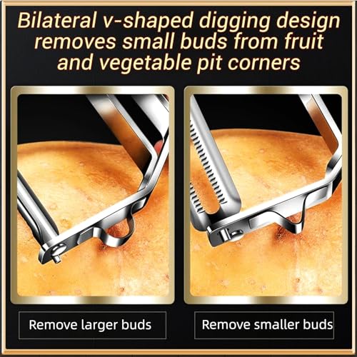 ANMIOU Vegetable Peeler, Stainless Steel Y-Shaped Blade with Wooden Handle, Multi-Purpose Kitchen Tool for Fruits and Vegetables, 6.3 Inches - Image 4