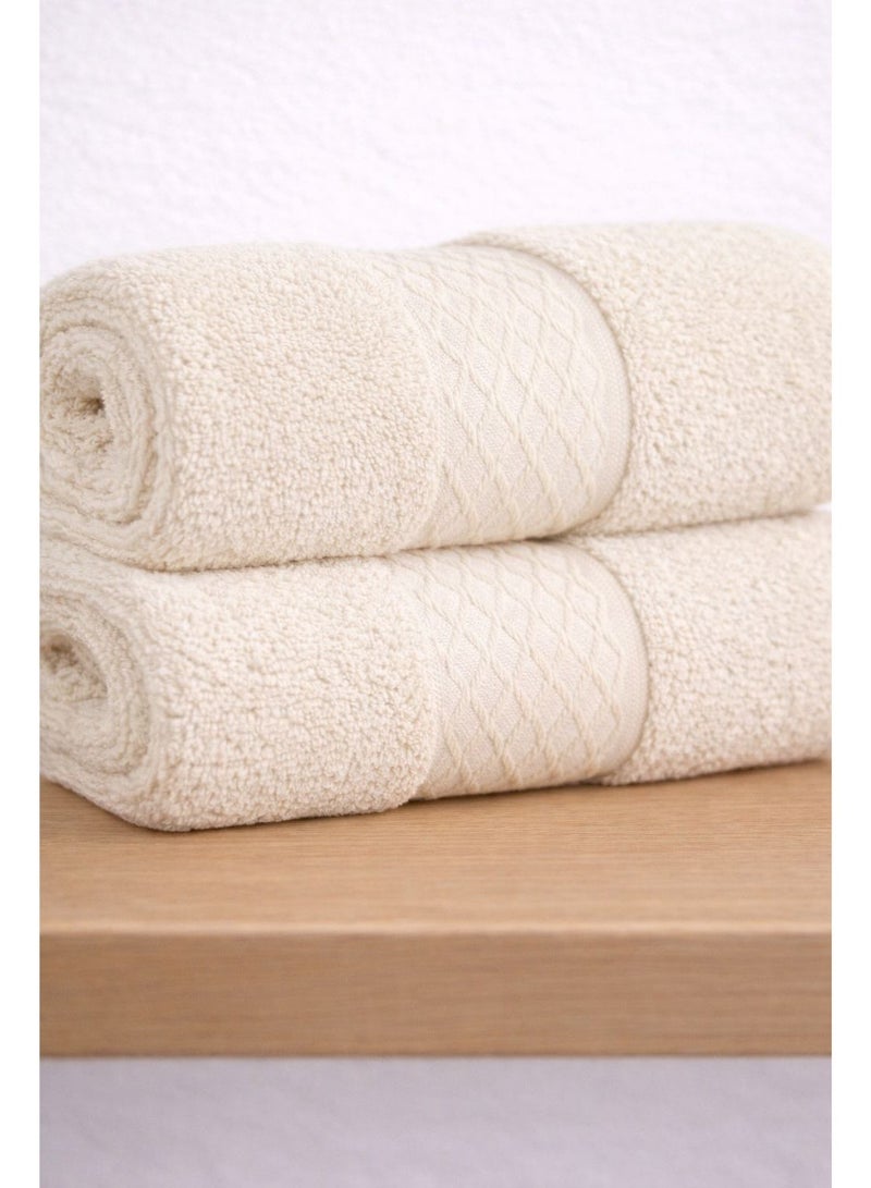 snooze 100% Cotton Luxury Towels set 3 pcs– 500 GSM High loop, Heavyweight & Super Absorbent, Waves off white - Image 2