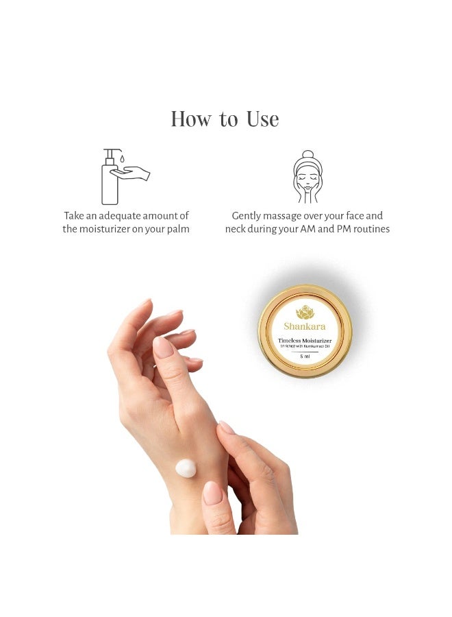 Shankara Timeless Moisturizer Lotion With The Goodness Of Saffron, Lotus And Vitamin C For All Skin Types - (5 Ml) - Image 2
