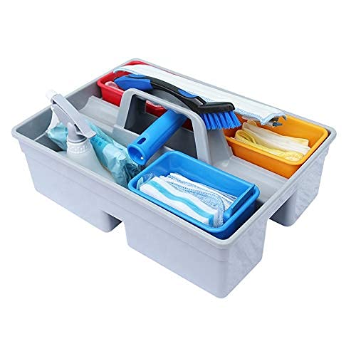 KR STORE ABS Plastic Bucket Plastic Tool Organizer with Handle for Cleaning Bathroom Floors Windows Grey - Image 2